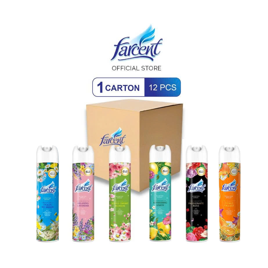 THÙNG 12 CHAI XỊT PHÒNG FARCENT 320ML - FARCENT