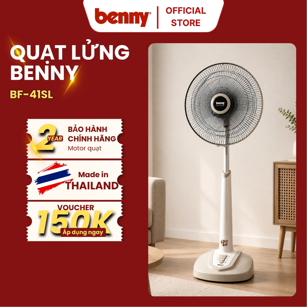 [BẢO HÀNH 2 NĂM] Quạt Lửng Benny BF-41SL 60W 16 Inch Nhiều Màu Diamon Motor Siêu Bền Siêu Êm