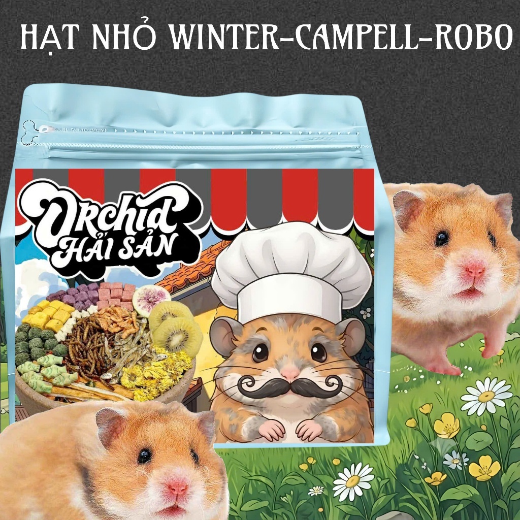 Thức Ăn Hamster ORCHID Hải Sản Cao Cấp Bổ Sung Dinh Dưỡng Toàn Diện Hạt Nhỏ Campel/Winter/Robo