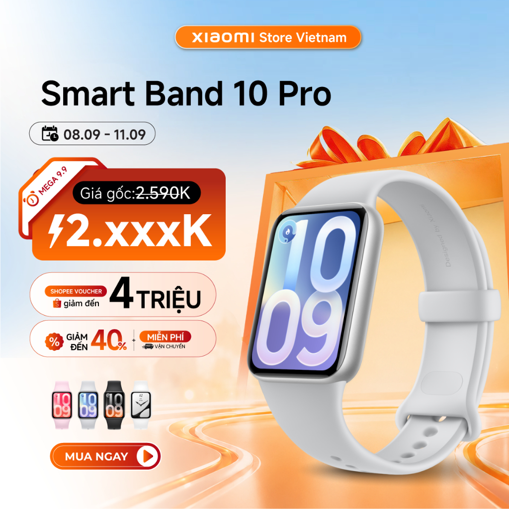 Xiaomi Vòng đeo tay thông minh Smart Band 10 Pro | 150+ chế độ thể thao| Theo dõi sức khỏe toàn diện