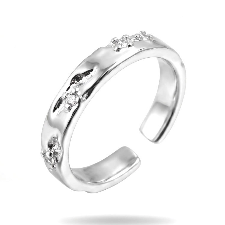 Nhẫn Access Workshop – Nhẫn Cặp mạ bạc Ý 925 Khảm Đá Stream Ring Freesize
