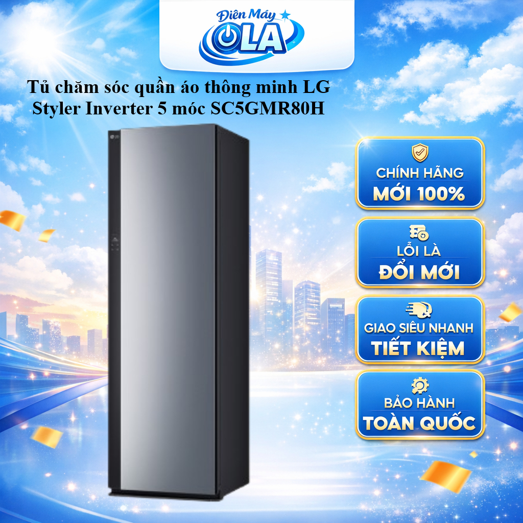 (HCM) - SC5GMR80H - Tủ chăm sóc quần áo thông minh LG Styler Inverter 5 móc SC5GMR80H