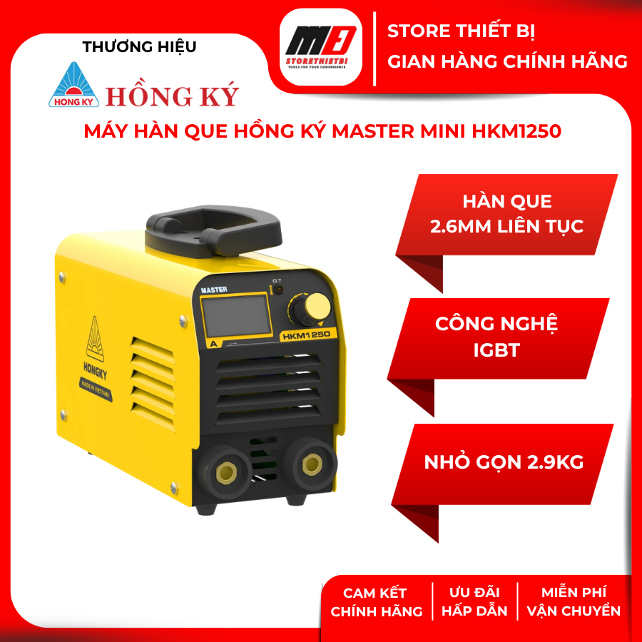 Máy Hàn Que Hồng Ký Master Mini HKM1250 IGBT Hàn Que 2.6-3.2mm Máy Hàn Gia Đình