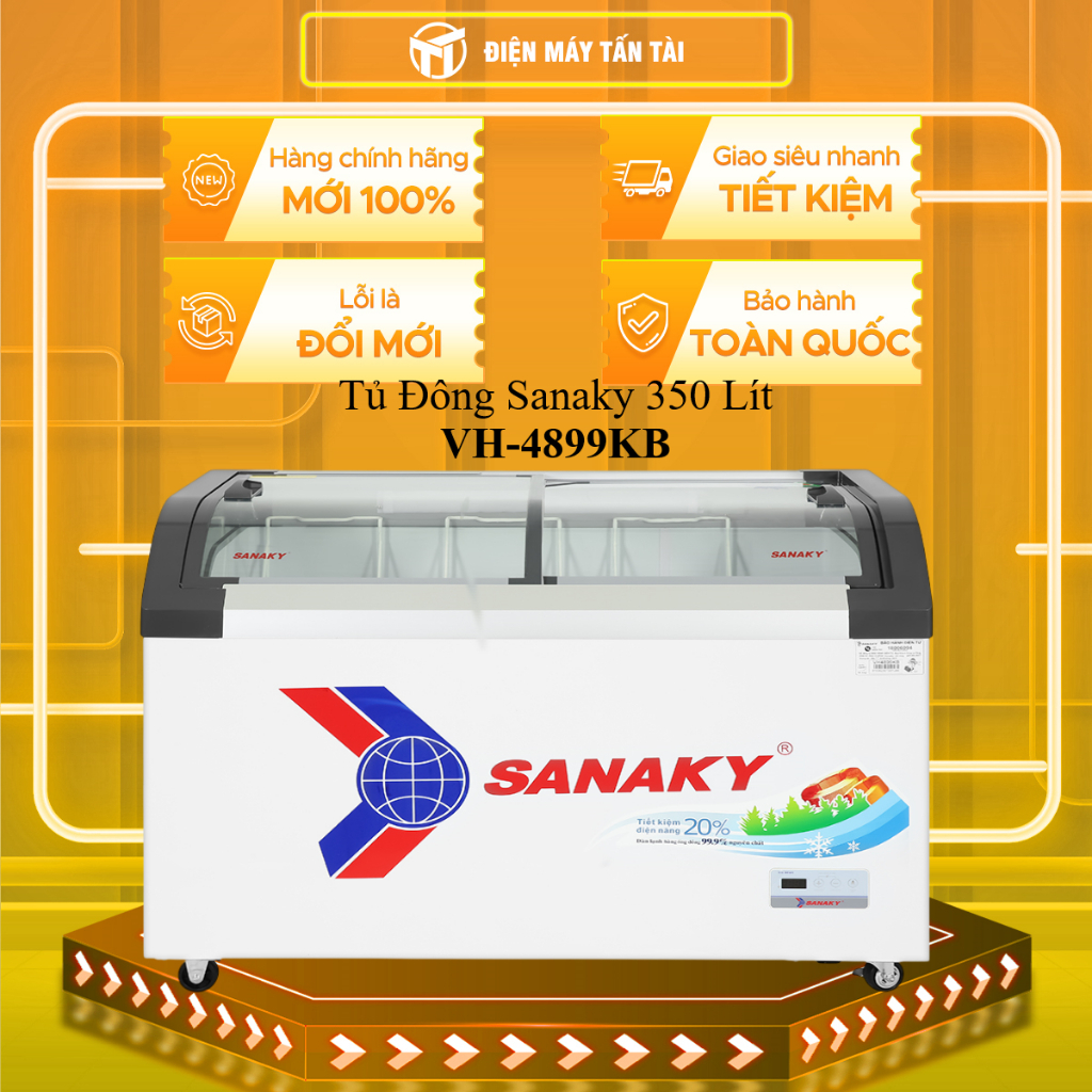 (HCM) - VH-4899KB - Tủ Đông Sanaky 350 Lít (không inverter) VH-4899KB - 1 ngăn đông 2 cửa lùa