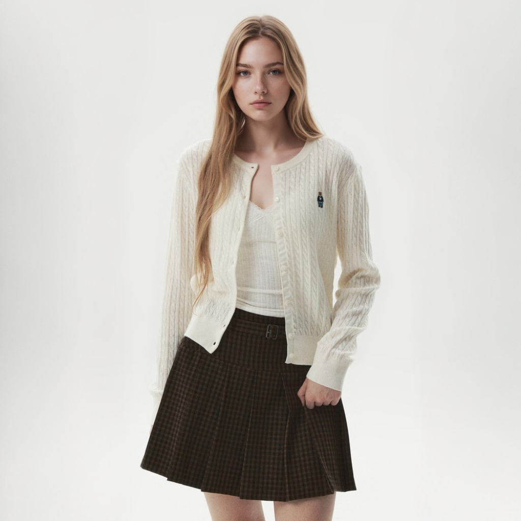 Áo Cardigan WHO.A.U Steve High Gauge Wool Cable Cardigan WHCKGB912F