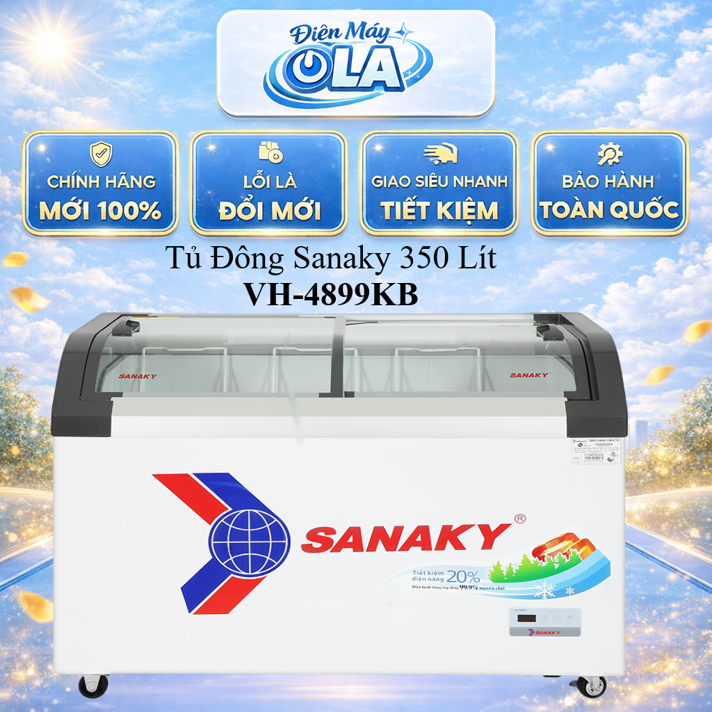 (HCM) - VH-4899KB - Tủ Đông Sanaky 350 Lít (không inverter) VH-4899KB - 1 ngăn đông 2 cửa lùa