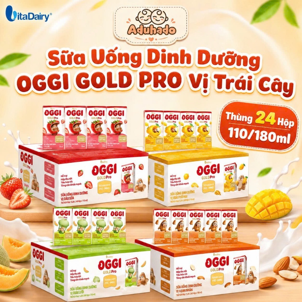 [ VITADAIRY ] Sữa Uống Dinh Dưỡng OGGI GOLD PRO Vị Trái Cây