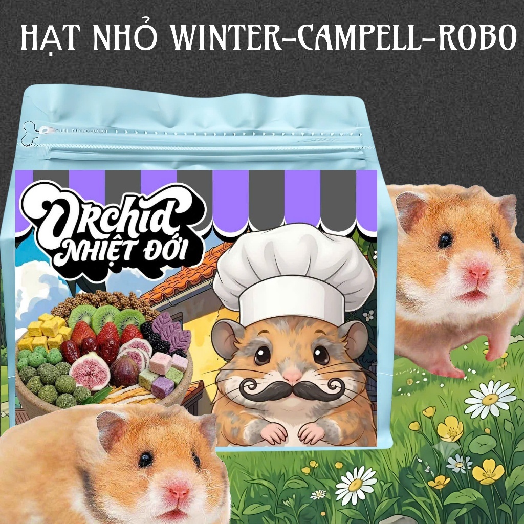 Thức Ăn Hamster ORCHID Nhiệt Đới Cao Cấp Bổ Sung Dinh Dưỡng Toàn Diện Hạt Nhỏ Winter/Robo/Campell