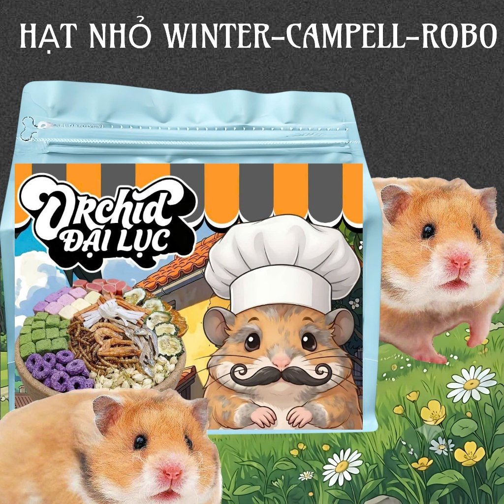 Thức Ăn Hamster ORCHID Đại Lục Cao Cấp Bổ Sung Dinh Dưỡng Toàn Diện Hạt Nhỏ Campel/Winter/Robo