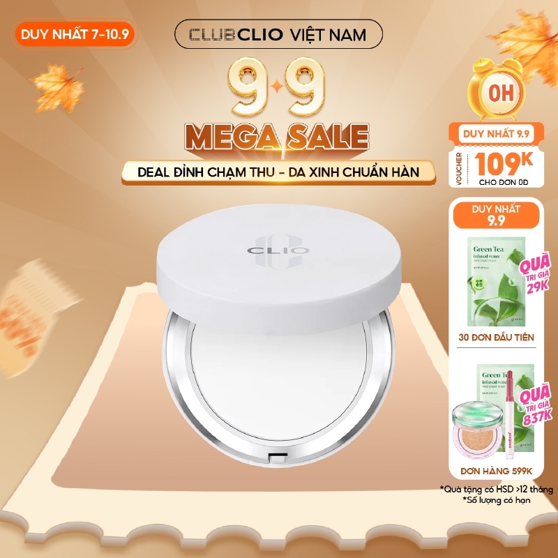 [Săn Deal]Phấn Phủ Nén Kiềm Dầu Clio Stay Perfect Finish Pact 8G