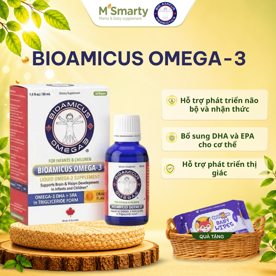 BioAmicus Omega-3 DHA 30ml Cho Bé – DHA Hỗ Trợ Não Bộ, Thị Giác Cho Trẻ Từ Sơ Sinh
