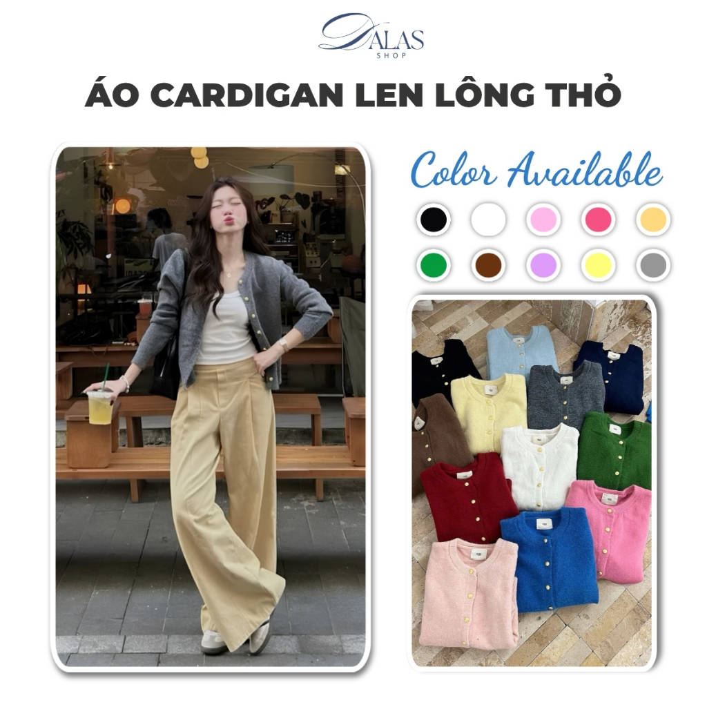 [HÀNG QC] Áo cardigan len lông thỏ mác EGG cúc đồng basic dày dặn dễ mặc, Cá Tính, Năng Động Dalas Shop A29
