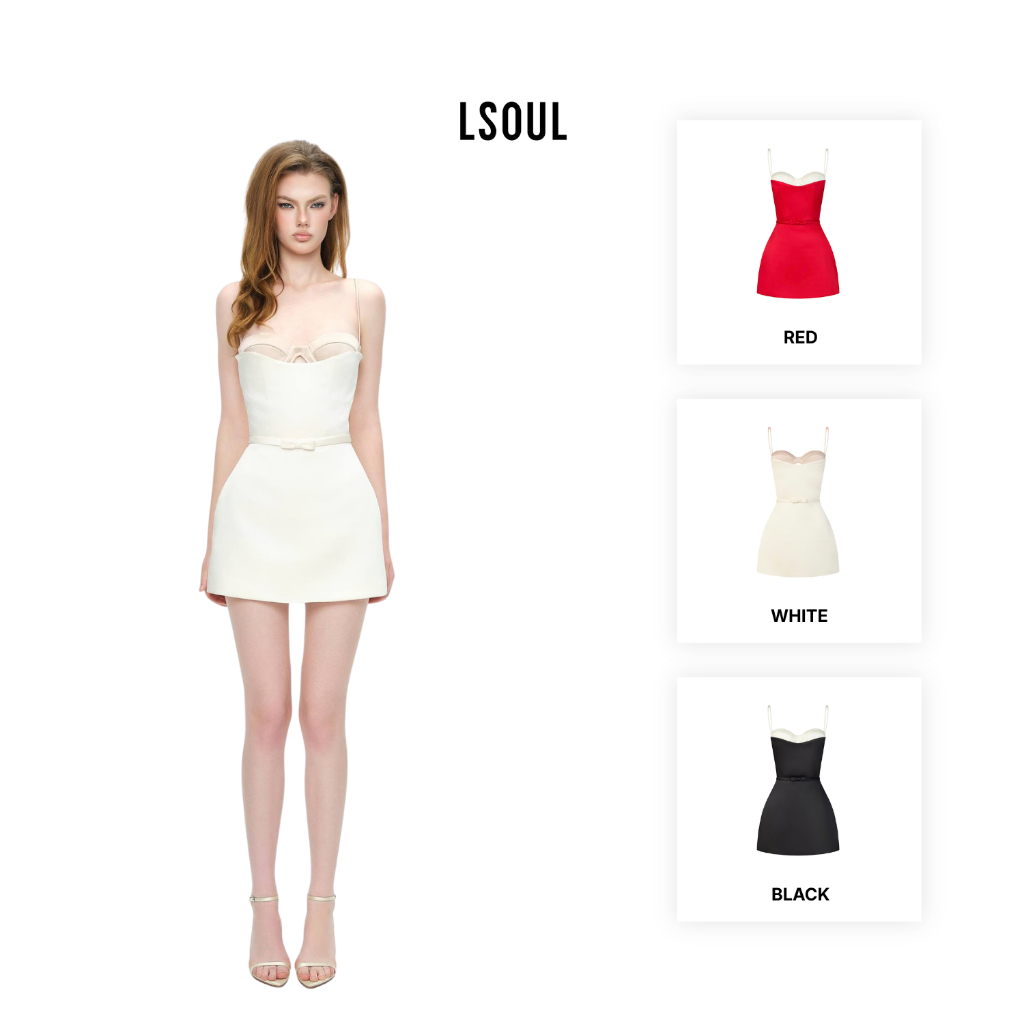 LSOUL Đầm Dự Tiệc Hai Dây Phối Bra Dáng Mini Ôm Form Sang Trọng Yeri Dress V26011696