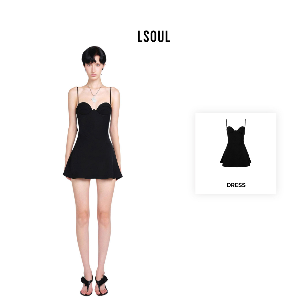 LSOUL Đầm Mini Hai Dây Cúp Ngực Tôn Dáng Thanh Lịch Sexy Yuni Dress V26041709