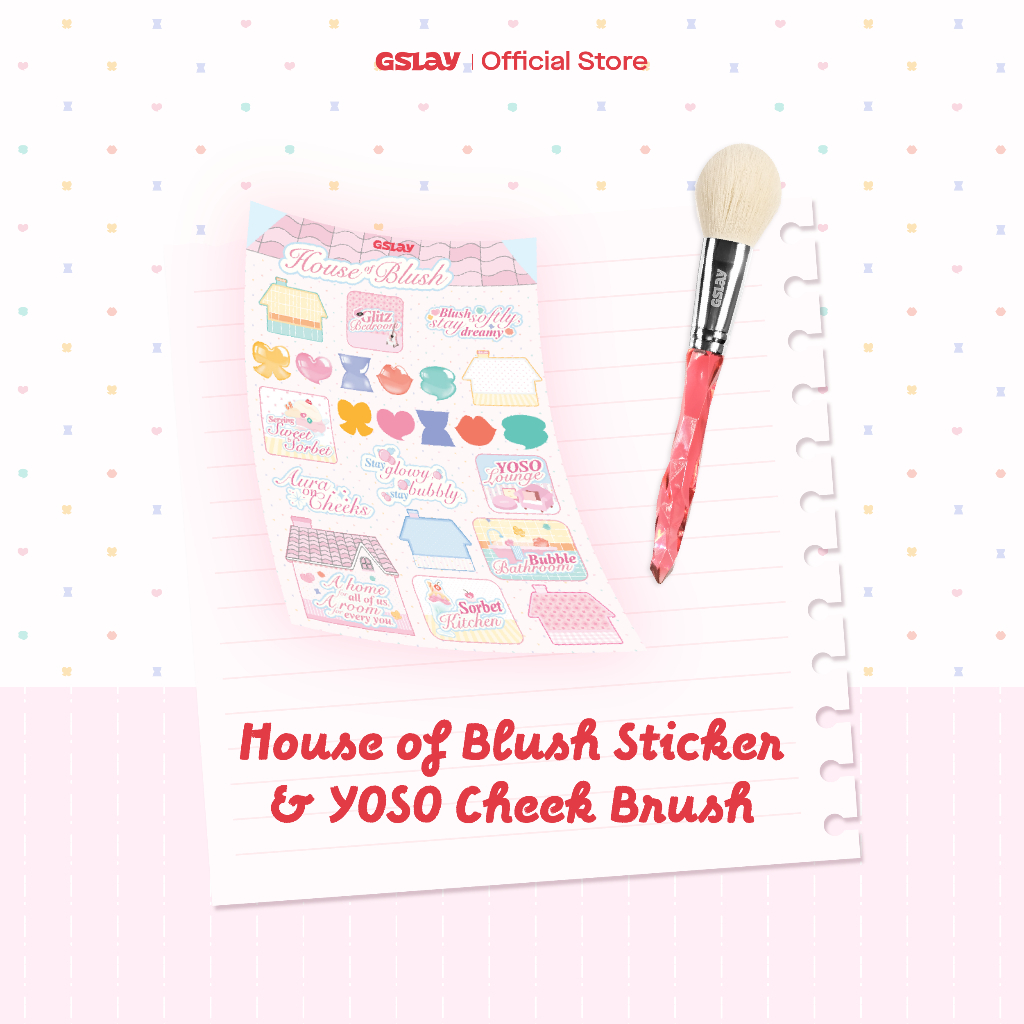 [QUÀ TẶNG] COMBO CỌ MÁ HỒNG GSLAY YOSO CHEEK BRUSH RED (23,5g) và HOUSE OF BLUSH STICKER