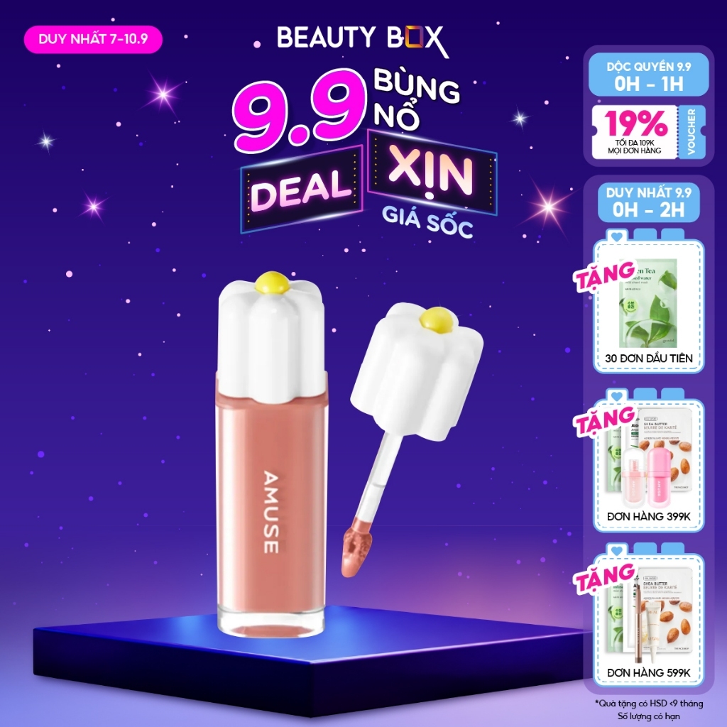 [Săn Sale] Son Nước Bóng Thuần Chay Amuse Dew Tint 4g