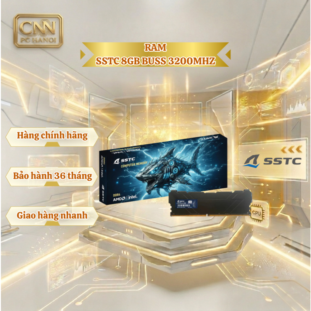 Ram Chính Hãng SSTC 8GB Buss 3200MHz Intel/AMD Bảo Hành 36 Tháng
