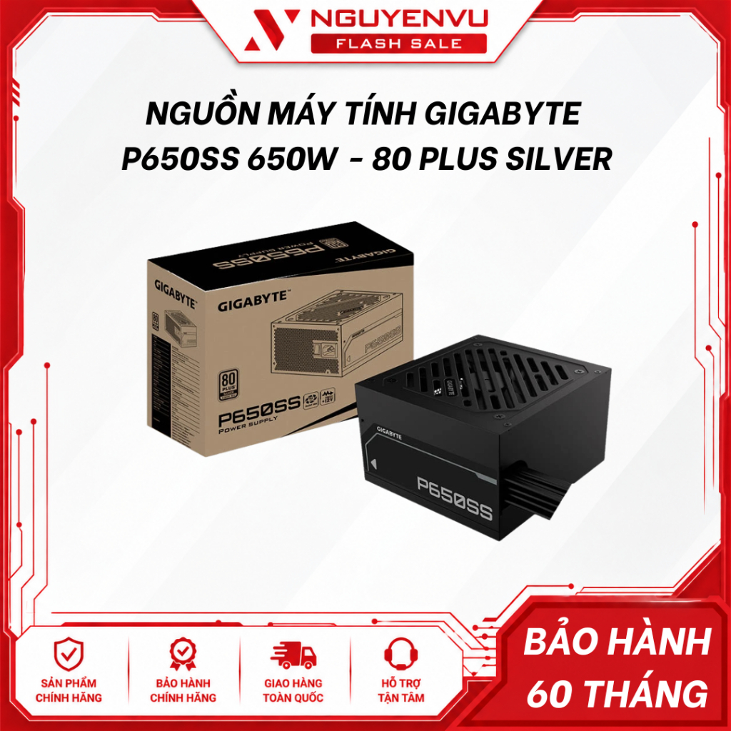 Nguồn Máy Tính GIGABYTE P650SS 650W | 80 Plus Silver- Bảo Hành 3 Năm