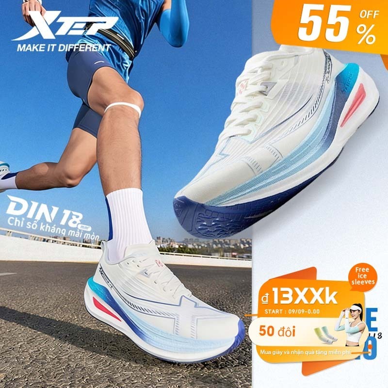 XTEP One Piece 5.0 Giày chạy nam mùa hè mới, giày thể thao marathon, đế giày CPU, công nghệ ACE nhẹ 