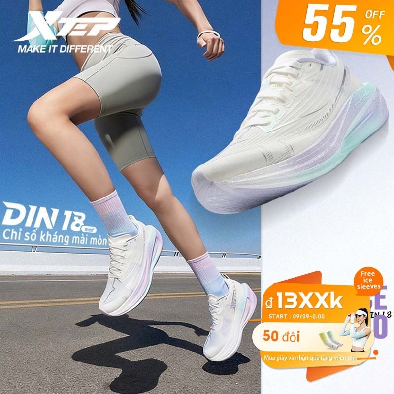 XTEP One Piece 5.0 Giày chạy nữ+ Thiết kế giả năm ngón +Công nghệ ACE cải thiện tốc độ, đế ngoài mar