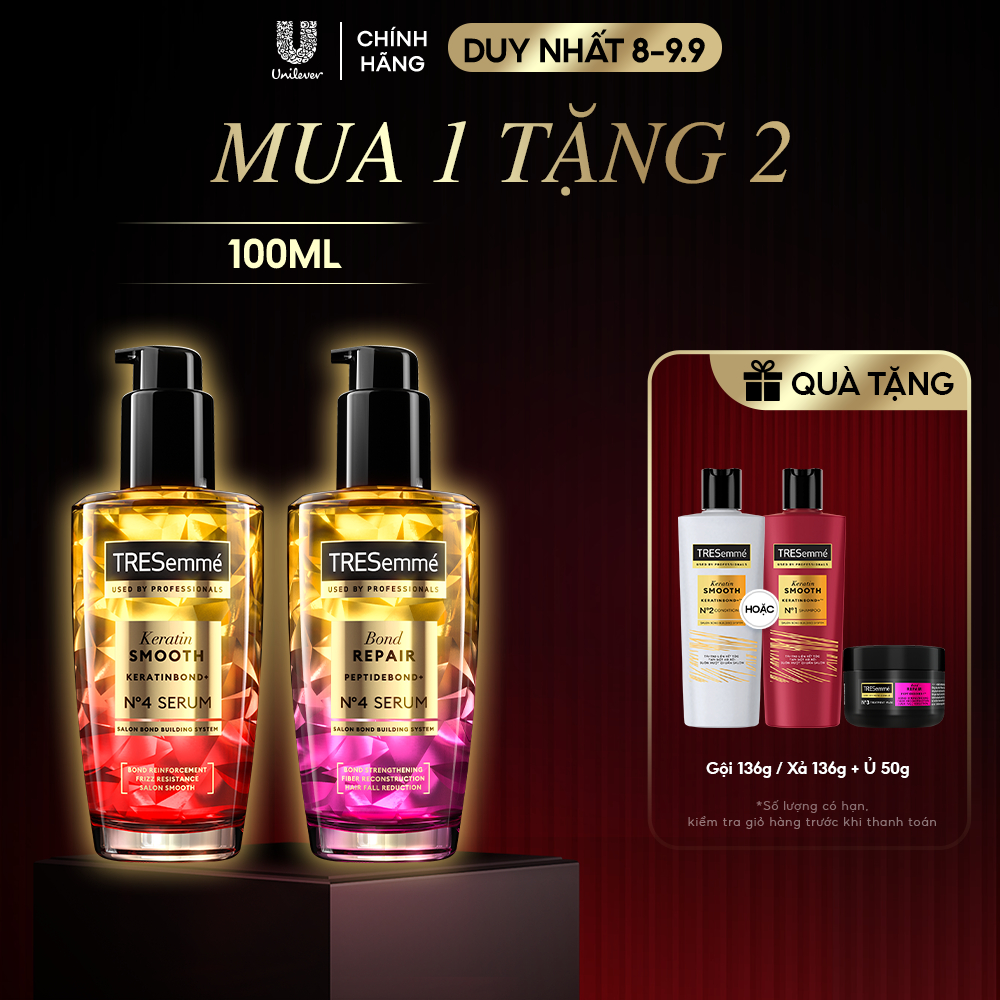 Serum TRESemmé Keratin Smooth / Bond Repair Cho Tóc Vào Nếp, Giảm Gãy Rụng 100ml