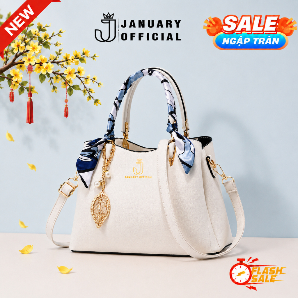 [ChínhHãng voucher_20%] Túi Xách Nữ January Official Sang Trọng, Túi Trung Niên Tặng Mẹ Tặng Cô GC07
