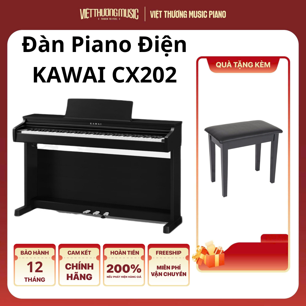 Đàn Piano Điện Kawai CX202 88 Phím Cảm Ứng Lực, Âm Thanh Shigeru Kawai SK-EX, Bluetooth Audio & MIDI