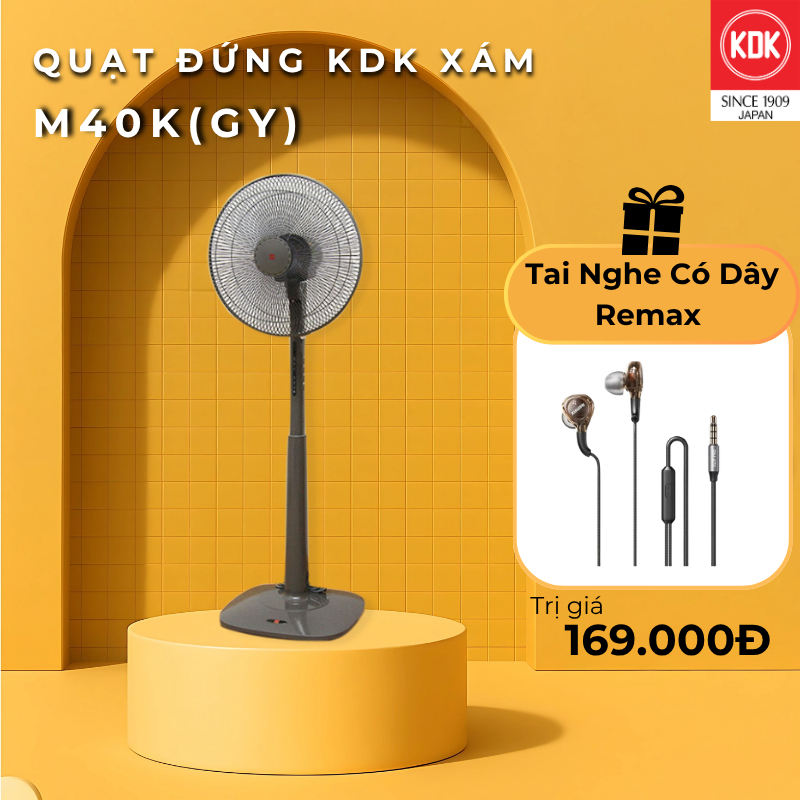 Quạt Đứng Nhật KDK 3 cánh - M40K(GY) - Bảo Hành Chính Hãng 2 Năm