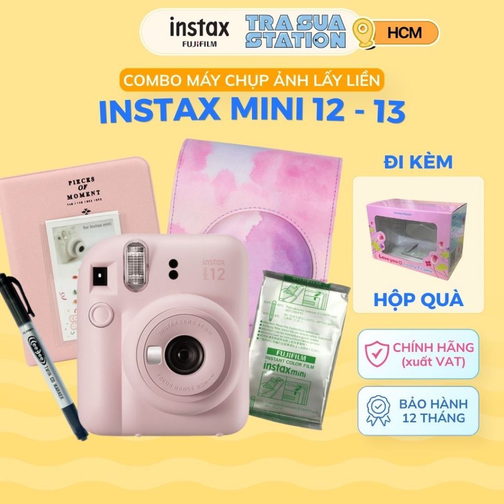 Combo Instax Mini 12 - Bộ máy và phụ kiện chụp ảnh lấy liền Fujifilm Instax Mini 12