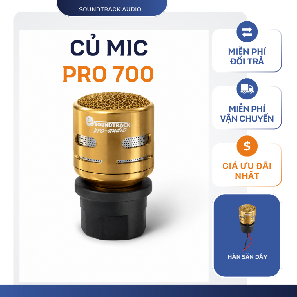 Củ Micro Soundtrack PRO 700 hợp kim cao cấp màu vàng