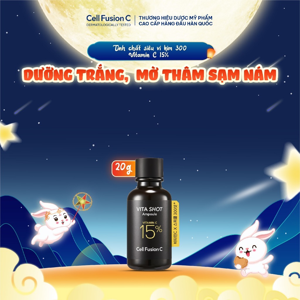 [30 NGÀY] Tinh Chất Vi Kim 300 Vitamin C 15% Dưỡng Trắng Mờ Thâm Sạm Cell Fusion C Toning C Vita Sho