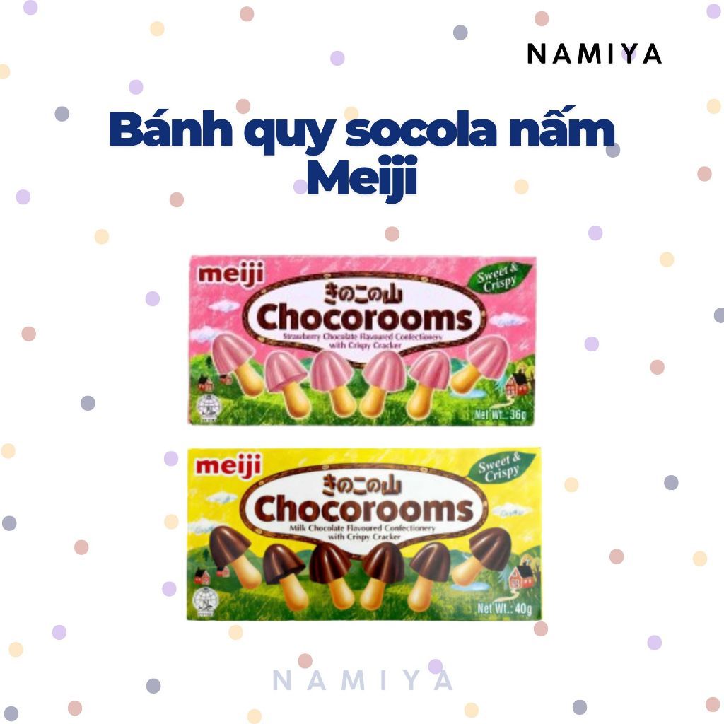 Socola Nấm Meiji - Bánh quy phủ chocolate hình nấm