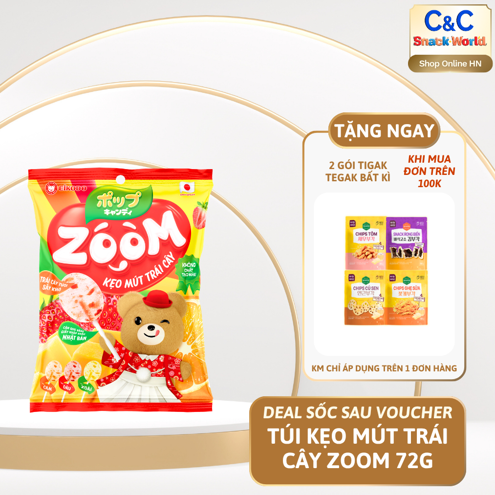 Kẹo Mút Trái Cây Zoom EIKODO 72g (9 cây/gói) - EIKODO HN