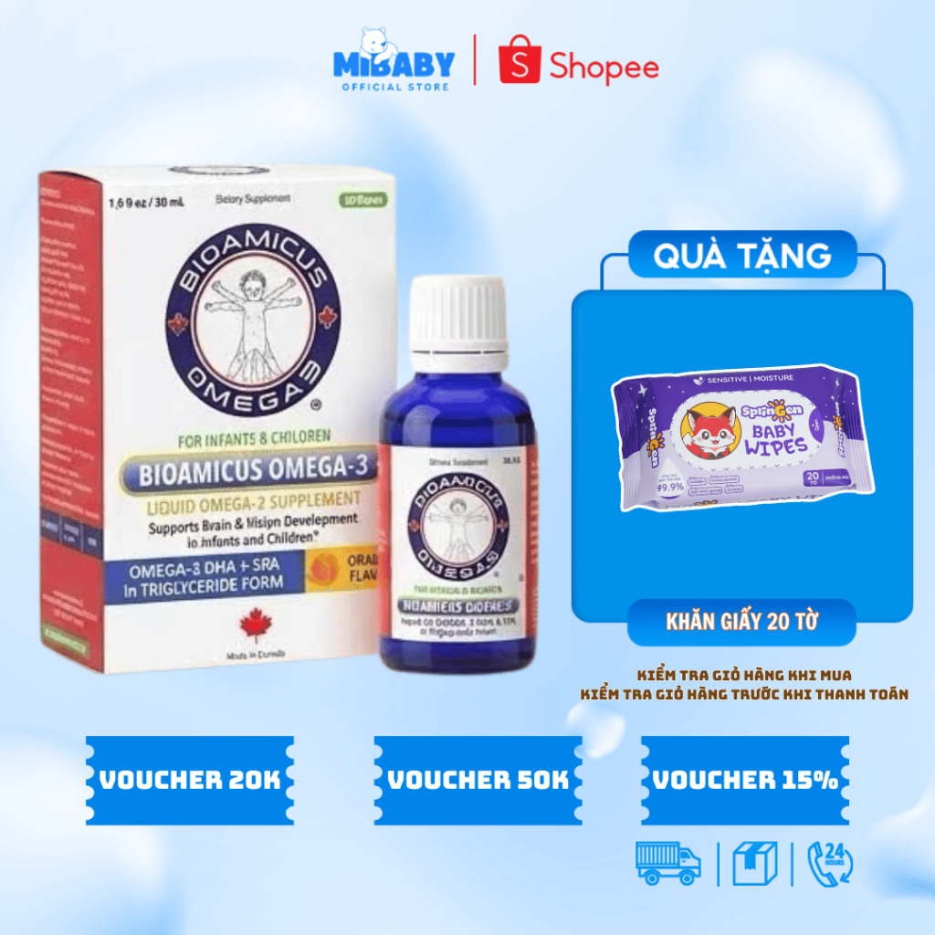 BioAmicus Omega-3 DHA 30ml – Bổ Sung DHA Cho Bé, Hỗ Trợ Não Bộ Và Mắt Cho Trẻ Từ Sơ Sinh