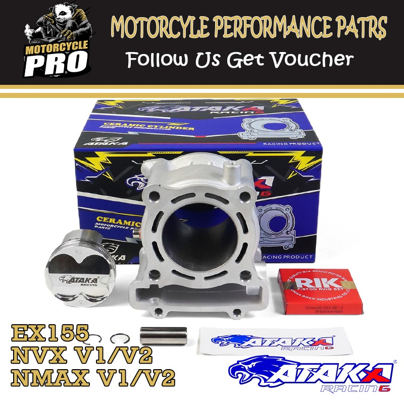 lòng kiếng Ceramic ATAKA Racing 62/63/65/70/73MM Yamaha Exciter155/155 R15 v1/v2 FZ155vva/XSR155/MT1