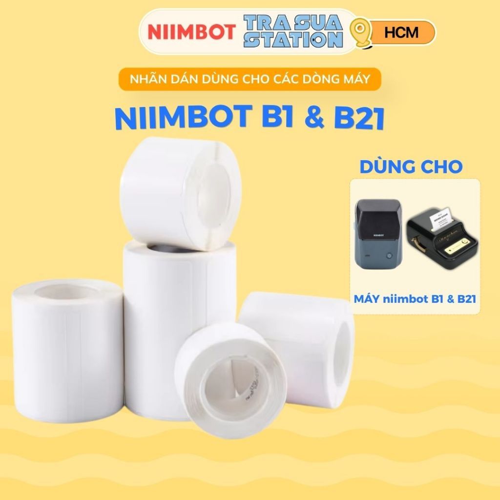 Giấy nhãn Trong suốt và trắng trơn NIIMBOT dùng cho máy in label B21 / B1 (B Series)