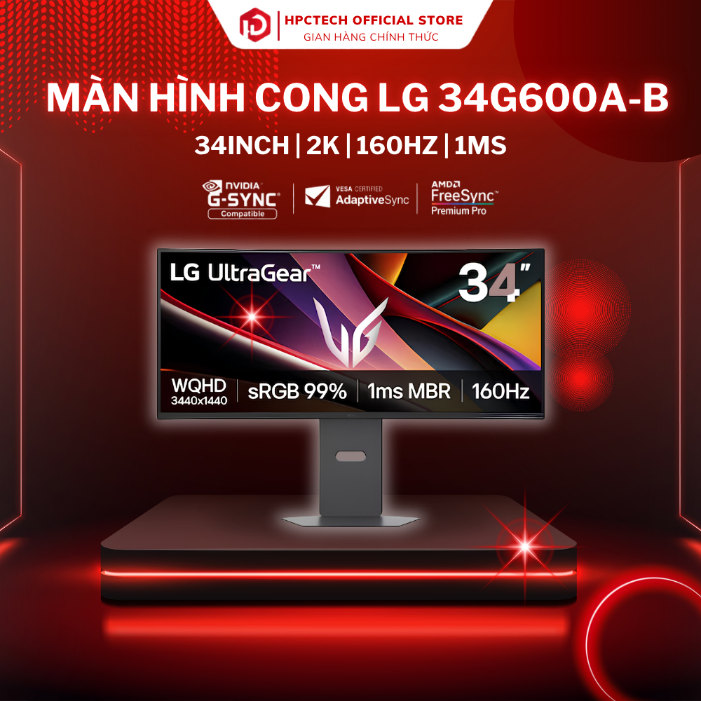 Màn hình LCD Gaming LG UltraGear 34G600A-B 34 inch | UWQHD | 3440 x 1440 | VA | 160Hz Cong - Hàng Ch