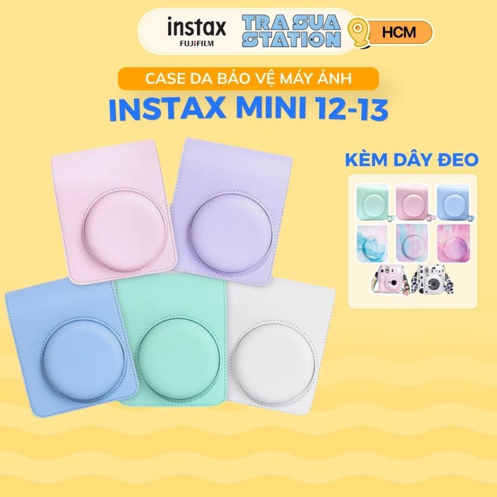 Case instax mini 13/ Mini 12 Ốp bảo vệ máy chụp ảnh instax Mini 12/ Mini 13 - Tặng kèm dây đeo