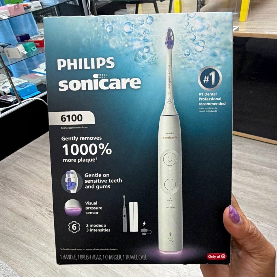 🔥  Bàn chải Philips 6100, Bàn chải điện Philip Sonicare ProtectiveClean 6100, bản mới mã HX6110