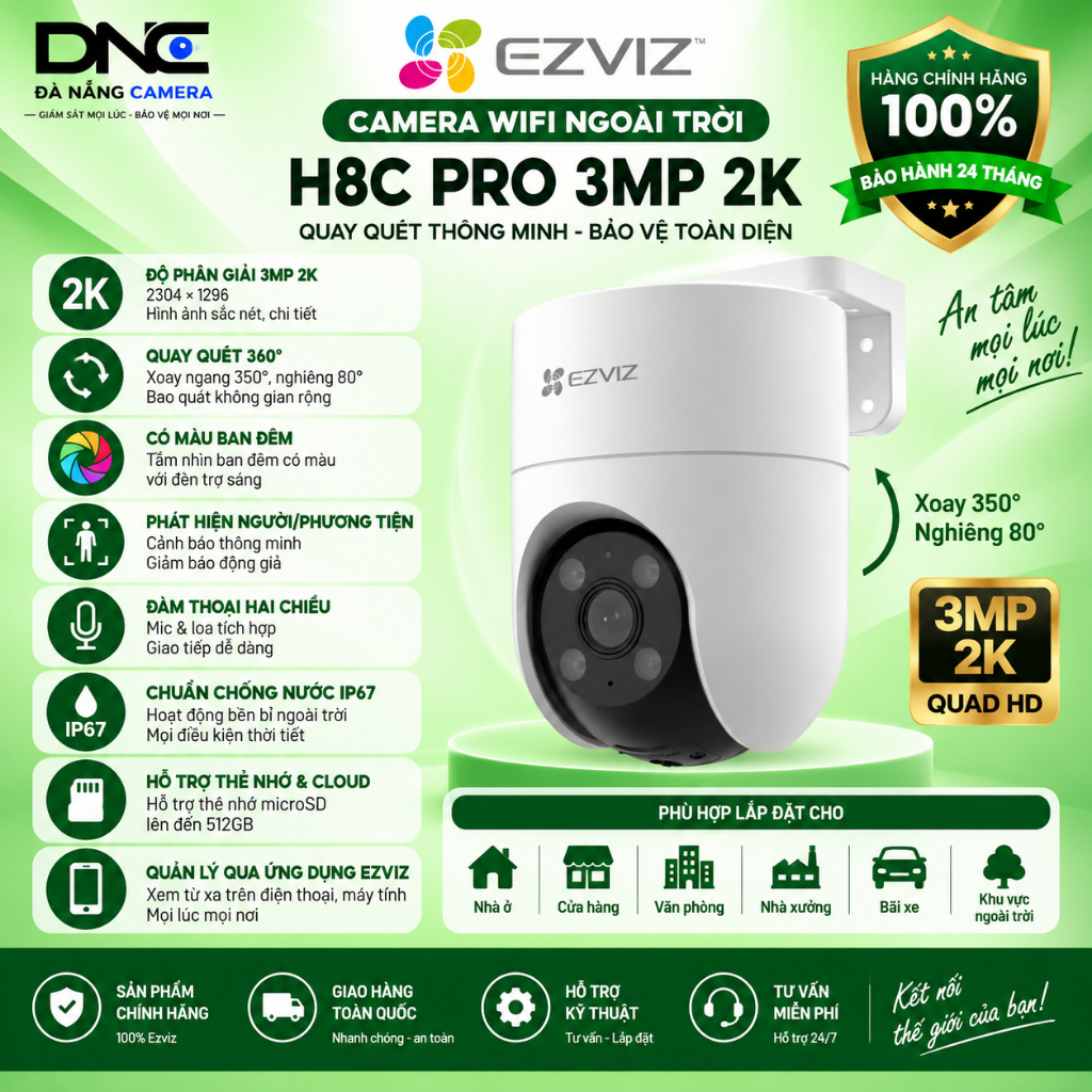 Camera wifi quay quét Ezviz H8C 3mp