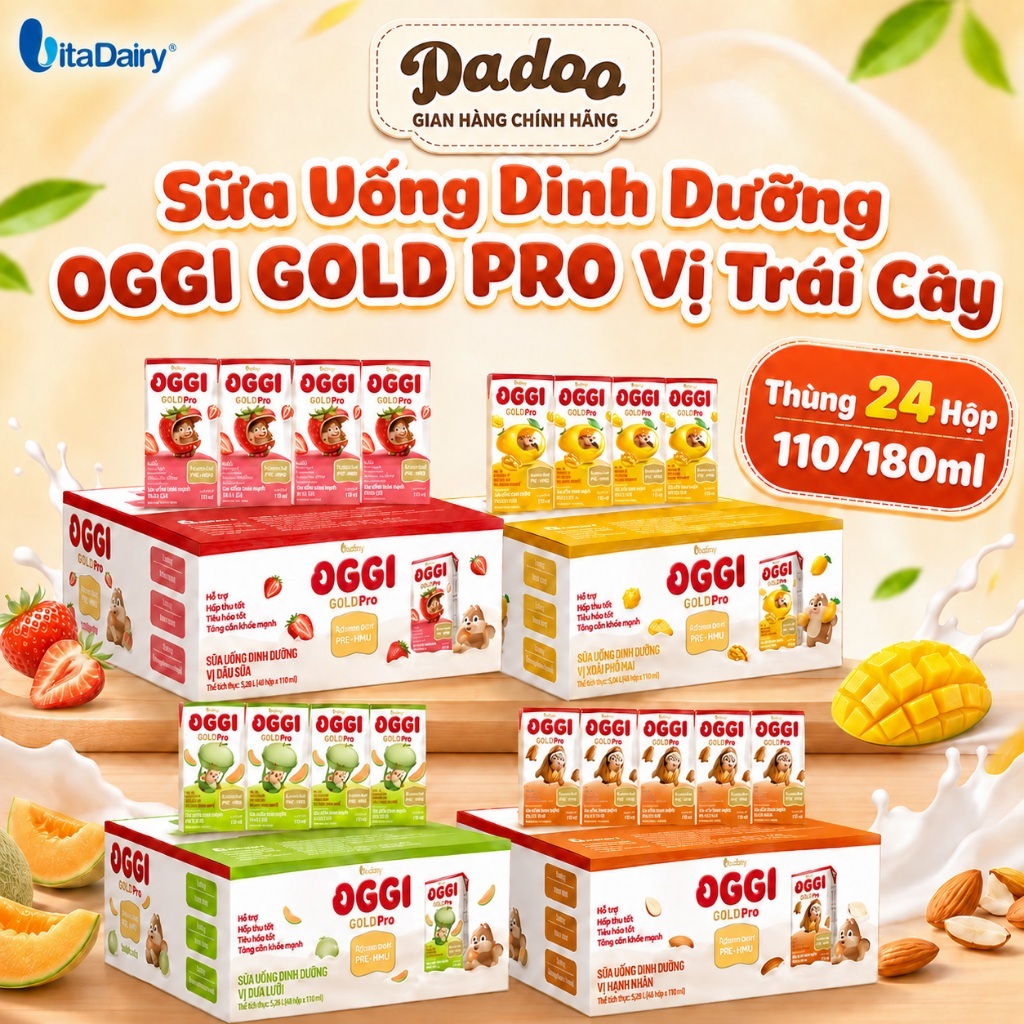 Sữa Uống Dinh Dưỡng OGGI GOLD PRO VITADAIRY Vị Trái Cây