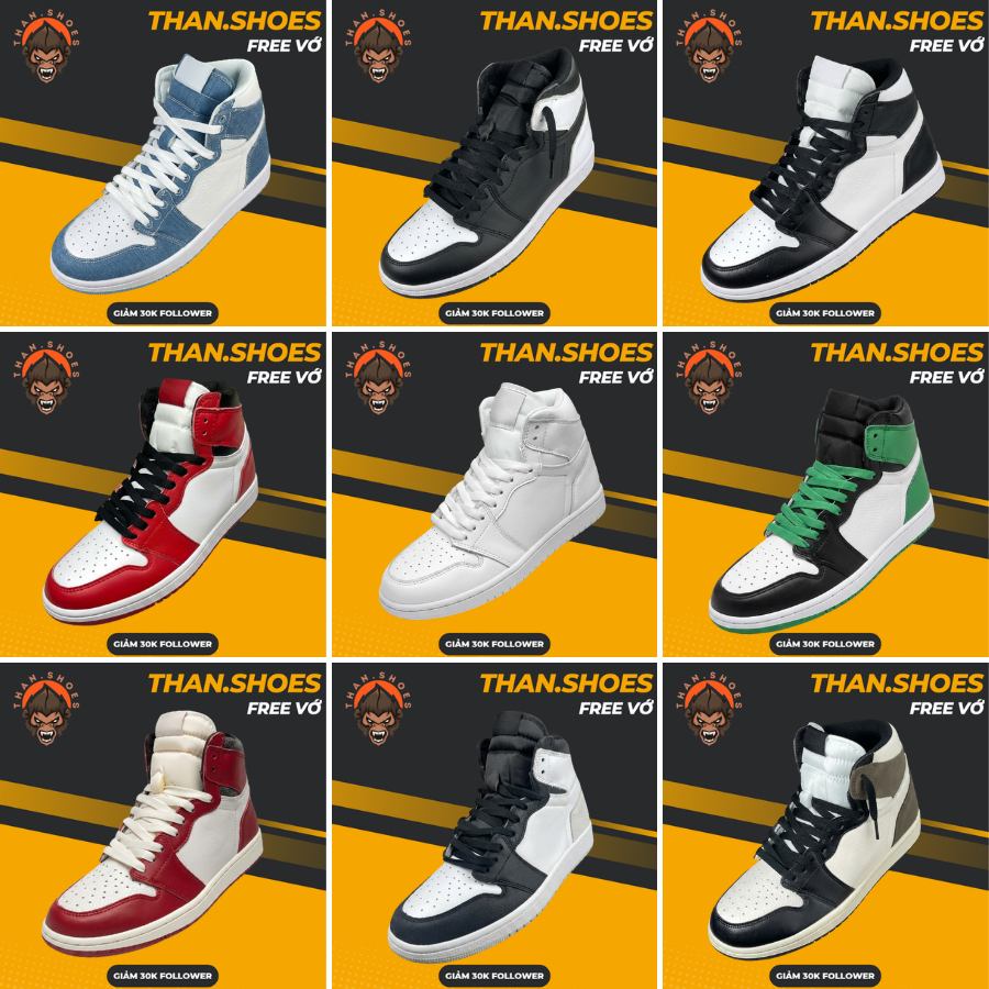 [Giày Than.Shoes] Giày Thể Thao Da Đế Cao Su MTS/JD1/HIGH/36-45/2