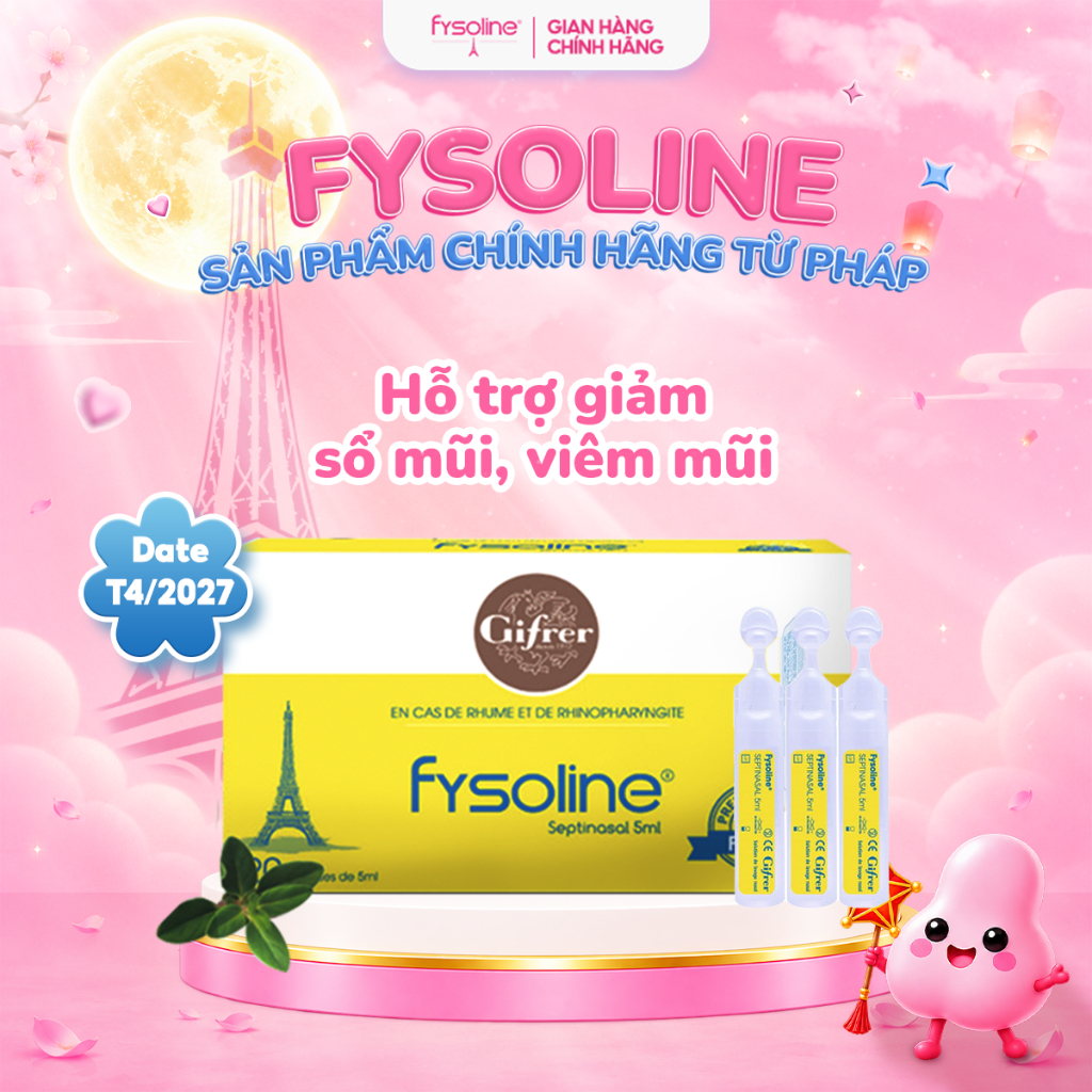 Nước Muối Sinh Lý Kháng Khuẩn Pháp FYSOLINE vàng - Hỗ Trợ Giảm Viêm Mũi, Sổ…