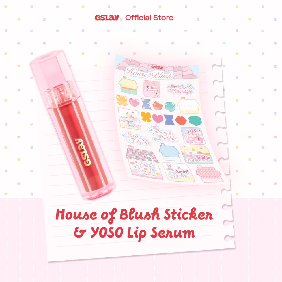 [QUÀ TẶNG] COMBO GSLAY YOSO LIP SERUM DƯỠNG ẨM, TÁI TẠO MÔI (1ml) và HOUSE OF BLUSH STICKER