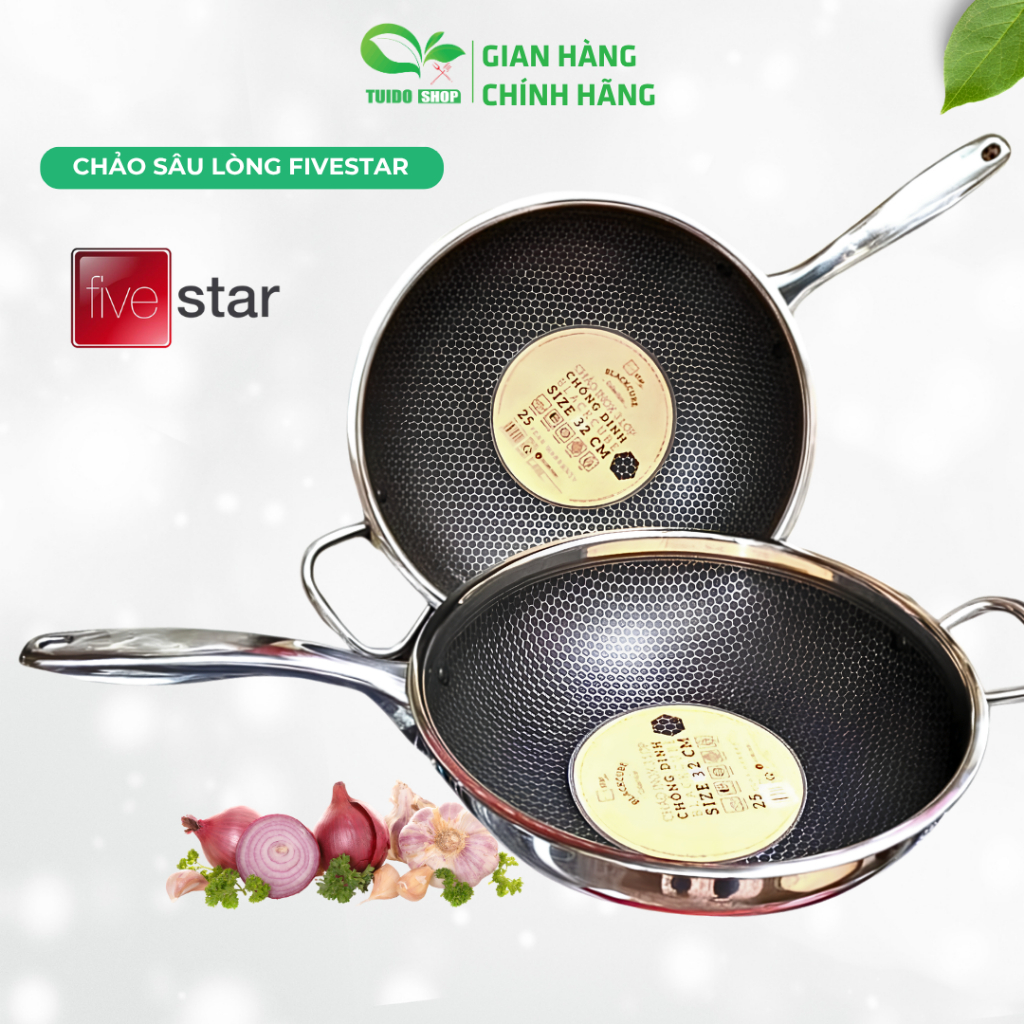 Chảo chống dính Black Cube Fivestar sâu lòng hàng chính hãng size 30 -32CM TUIDO SHOP