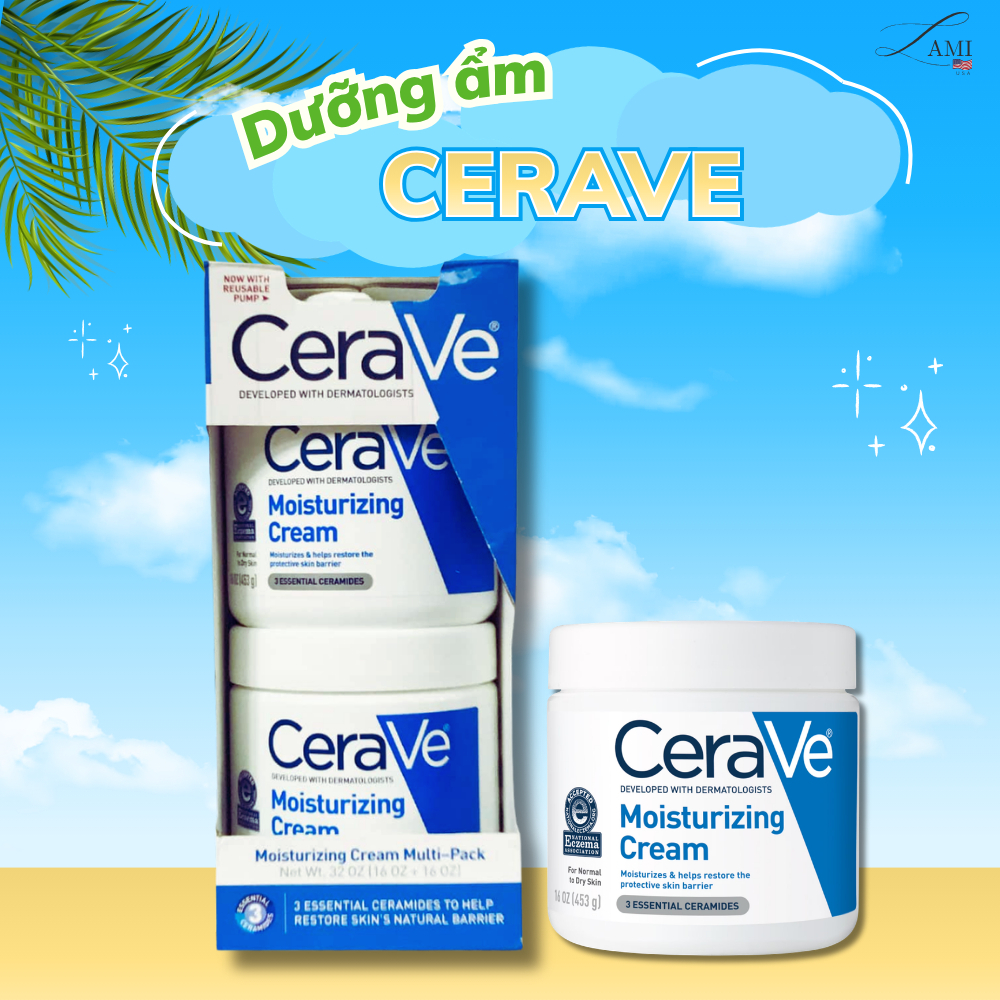 (USA) KEM DƯỠNG ẨM PHỤC HỒI DA CERAVE MOISTURIZING CREAM 454g