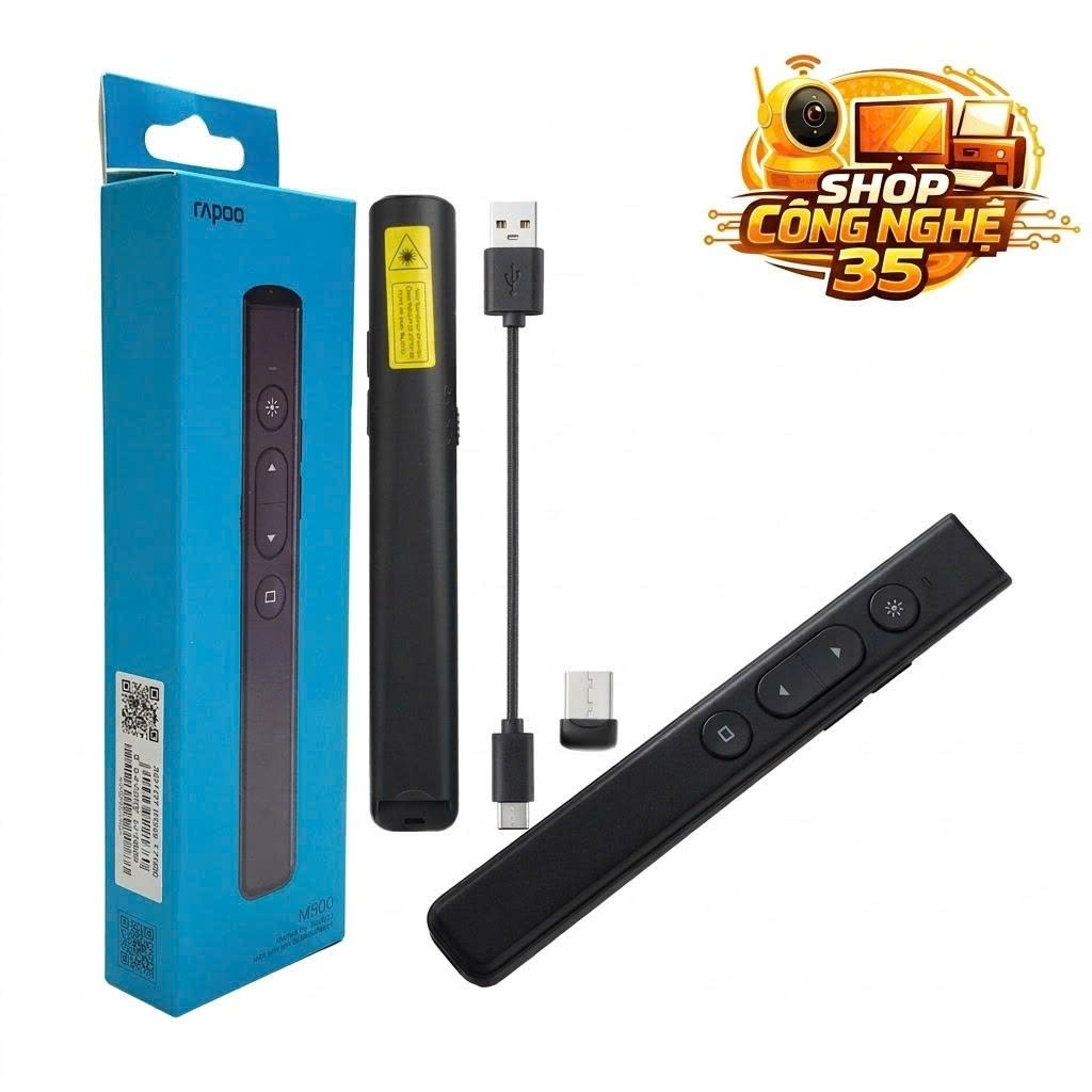 Bút trình chiếu  Laser Rapoo XR100 Black/ HÀNG CHÍNH HÃNG