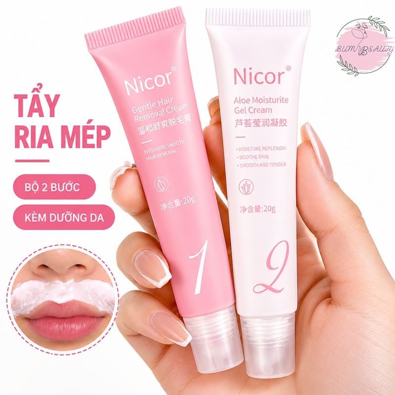 Kem Tẩy Ria Mép Nicor Kèm Kem Dưỡng, Tẩy Lông Mặt Dịu Nhẹ Cho Nam Nữ