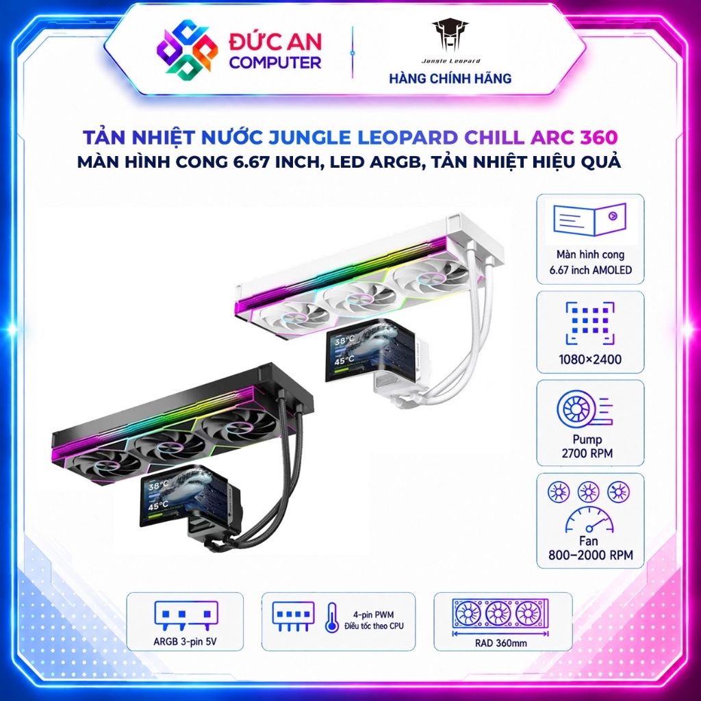 Tản Nhiệt Nước All In One Jungle Leopard Chill Arc 360 - Màn Hình Cong