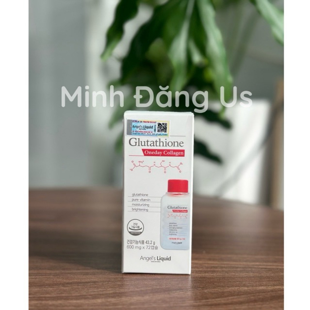 Viên uống trắng da Angel's Liquid Glutathione Oneday Collagen 600mg 72 viên